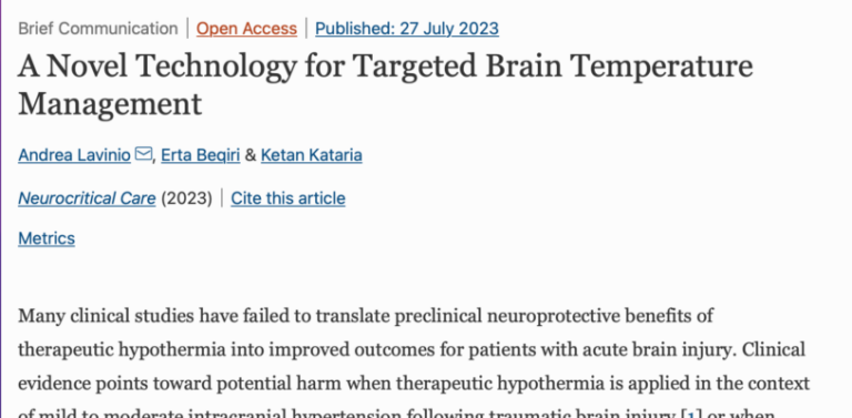 A Novel Technology for Targeted Brain Temperature Management